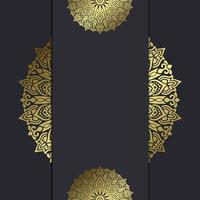 Luxury gold mandala ornate background for wedding invitation, book cover vector