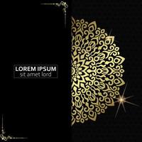 Luxury gold mandala ornate background for wedding invitation, book cover vector