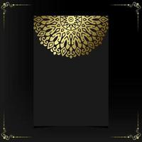 Luxury gold mandala ornate background for wedding invitation, book cover vector