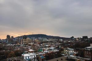 Montreal Mount Royal View from East during Sunset photo