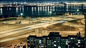 Motion-Photo   Cinemagraph   Timelapse of Night Traffic on a Highway Interchange video