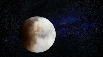 estrellas irreales agregaron eclipse de luna con video timelapse de milkyway y nubes