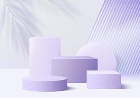 3d glass background products display podium scene with violet platform. background vector 3d rendering with podium. stand to show cosmetic products. Stage showcase on pedestal display purple studio