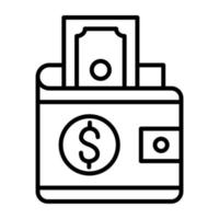 Money Wallet Line Icon vector