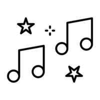 icono de línea de nota musical vector