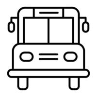 icono de línea de autobús escolar vector