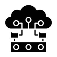 Cloud Backup Glyph Icon vector