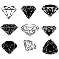 icono de vector de anillo de compromiso de diamante