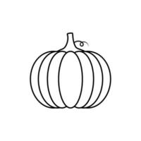 Ilustración de contorno de calabaza. elemento para el diseño decorativo de otoño. vector