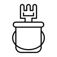 Sand Bucket Line Icon vector