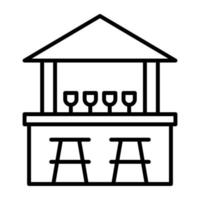 Beach Bar Line Icon vector