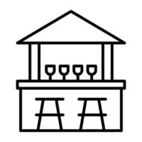 Beach Bar Line Icon vector