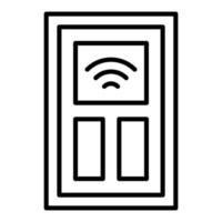 Smart Door Line Icon vector