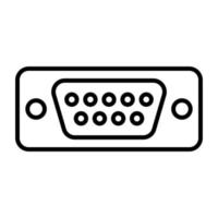 Vga Port Line Icon vector