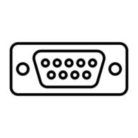 Vga Port Line Icon vector