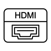 icono de línea de puerto hdmi vector