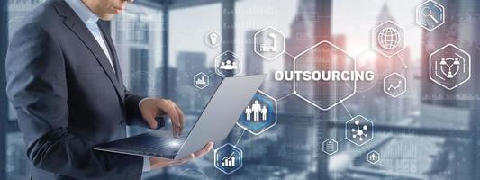 Outsourcing 2021 Human Resources Business Internet Technology Concept photo