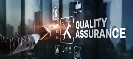 Quality Assurance ISO DIN Service Guarantee Standard Retail Concept photo