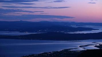 confine tra Quebec e New Brunswick durante il tramonto video