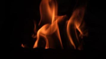 Slow Motion Fire Flames into Stove video