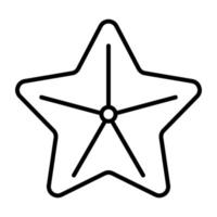 icono de línea de estrella de mar vector