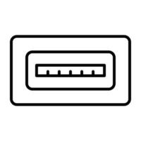 icono de línea de puerto usb vector