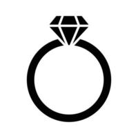 icono de glifo de anillo de diamantes vector