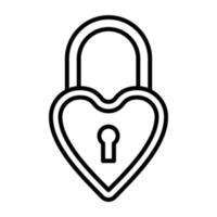 Wedding Padlock Line Icon vector