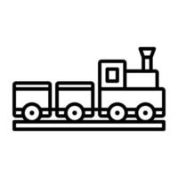 icono de línea de juguete de tren vector