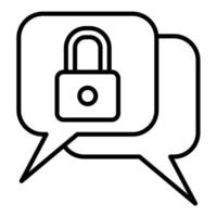 Chat Security Line Icon vector
