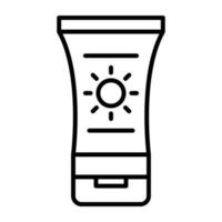 Sunscreen Line Icon vector