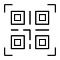 icono de línea de código qr vector