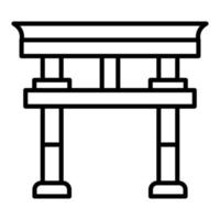 icono de línea de puerta torii vector