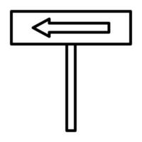 Road Sign Line Icon vector