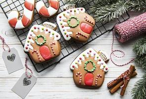 Christmas gingerbread house cookies photo