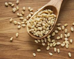 Pine nuts on a table photo