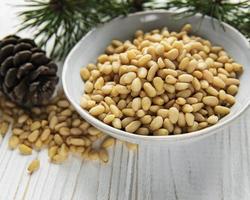 Pine nuts on a table photo