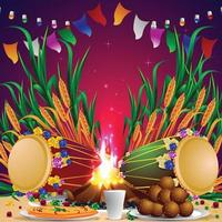 Lohri Festival Background Concept vector