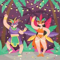 A Mardi Gras Carnival Couple Dancing vector