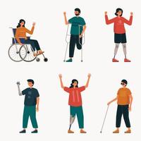 Collection of Characters with Disability vector