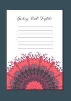 Mandala oriental template card vector