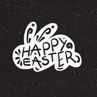 Vintage Happy Easter lettering vector