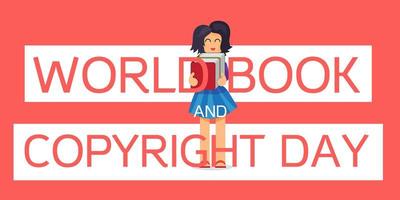 día mundial del libro y los derechos de autor vector