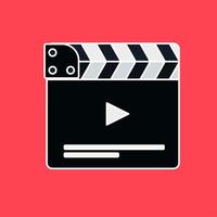 Flat movie clapperboard vector