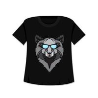 camiseta de lobo salvaje vector