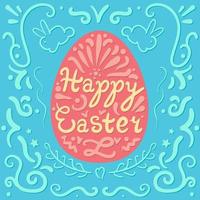 Vintage Happy Easter lettering vector