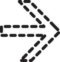 Arrow dotted line showing way direction vector
