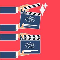 Flat movie clapperboard vector