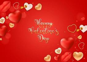 Valentine s Day Greeting Background Design. Template for advertising, web, social media and fashion ads. Horizontal poster, flyer, greeting card, header for website Vector Illustration