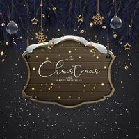 Christmas Holiday Party Background. Happy New Year and Merry Christmas Poster Template. Vector Illustration